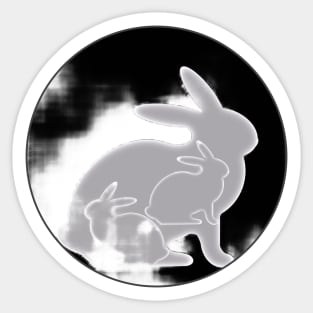 Grunge Rabbit Triads Sticker